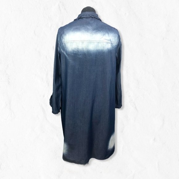 NWOT Denim Easel Distressed Button Up Shirt Dress - Picture 6 of 11